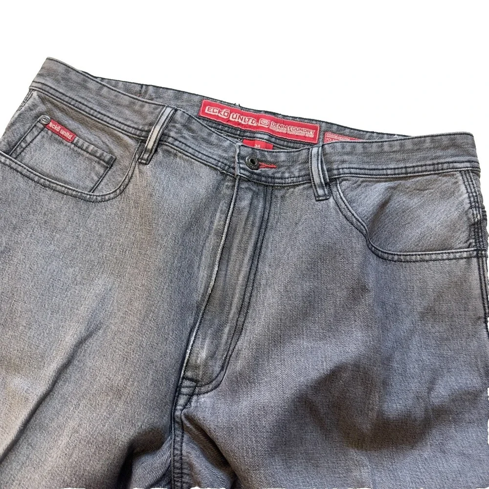 Ecko Unltd Carpenter Jeans Mens 34 Gray Foundry Denim Foundry Relaxed Streetwear